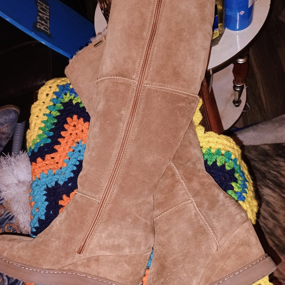 Sofft Tan Suede Knee-High Boots - Picture 11 of 11